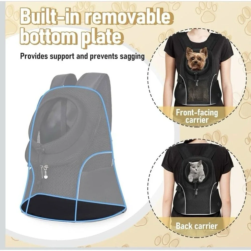 Pet Dog Carrier Backpack Small Dog Front Backpack Ventilated Mesh Dog Travel ...